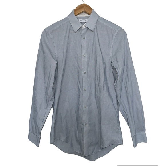 Calvin Klein Steel+ Striped Dress Shirt - Picture 1 of 5